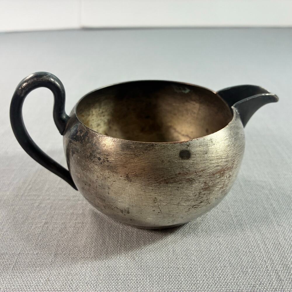 Vintage Silver Plated Creamer Pitcher EPC Mark Small Cream Jug 3.5 Inch